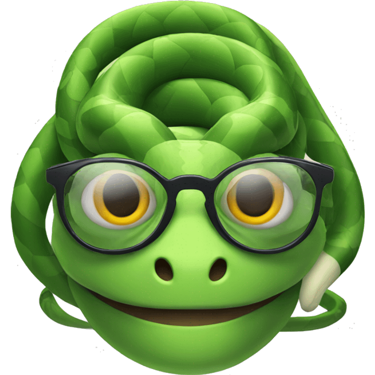 Snake wearing glasses emoji