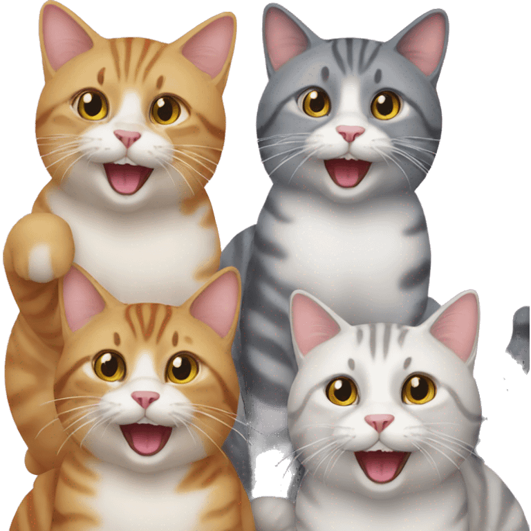 four cats having a party emoji