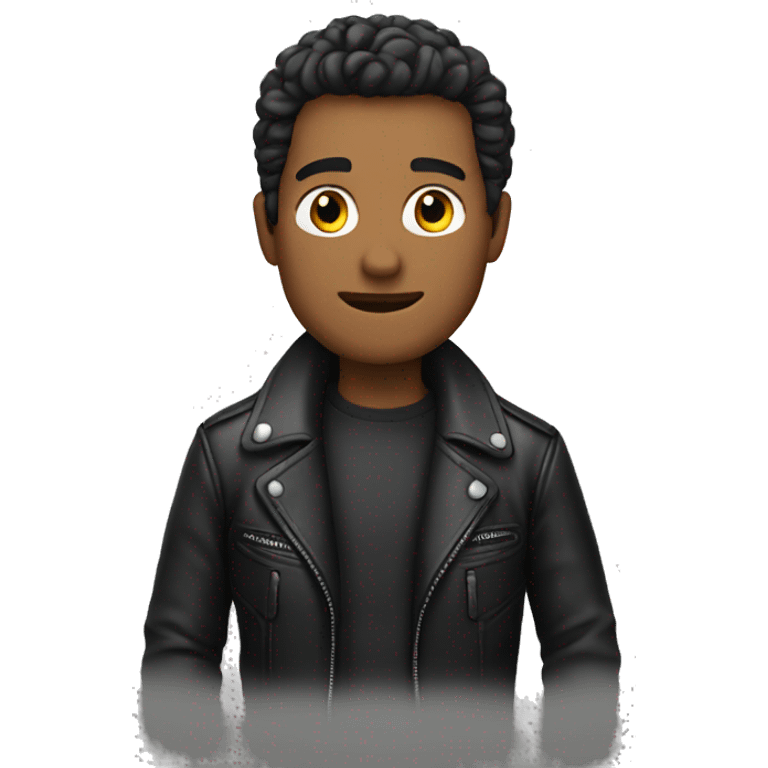 a man wearing a leather jacket emoji