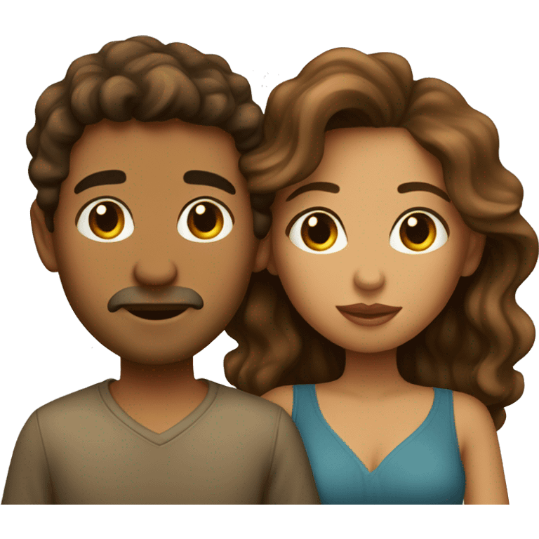 latin couple with wavy light brown hair kissing  emoji