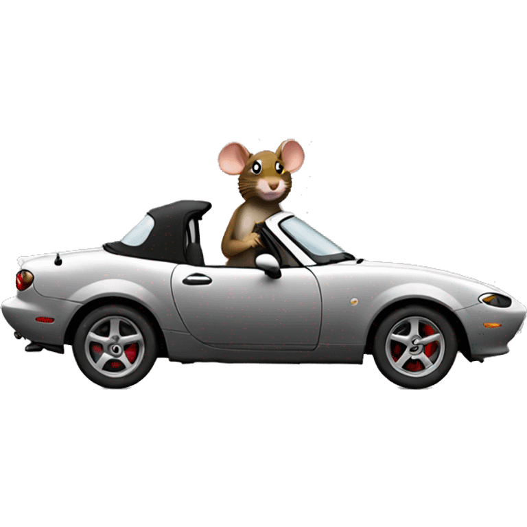 Miata with a rat driving emoji