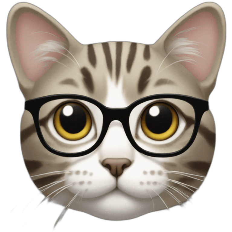 Gravel striped cat with glasses emoji