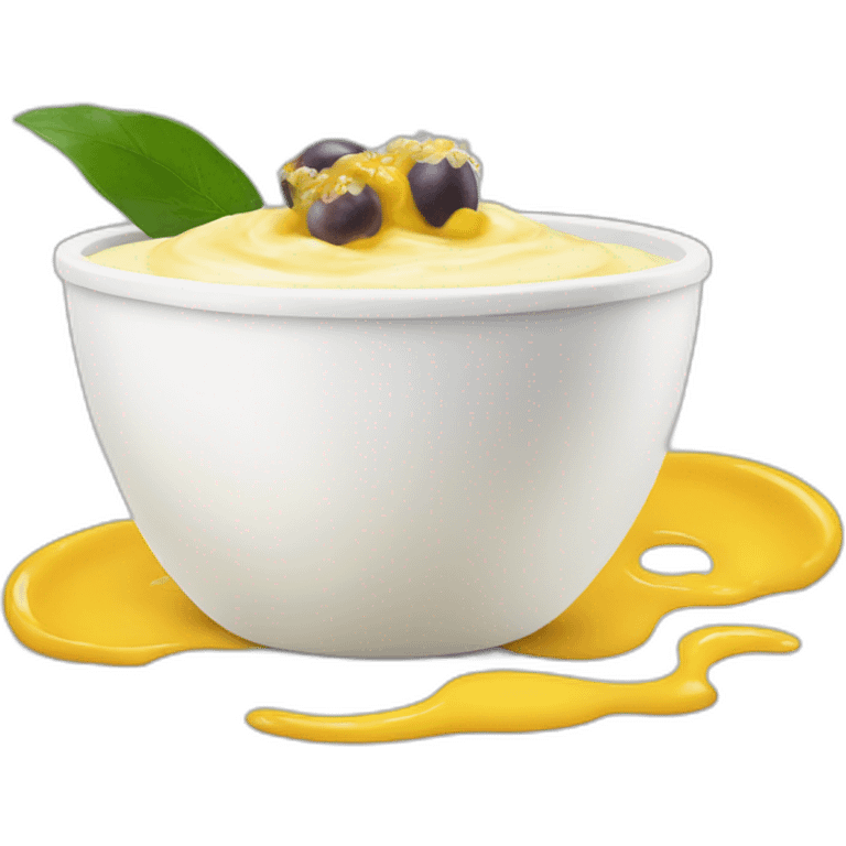 yoghurt with passionfruit emoji