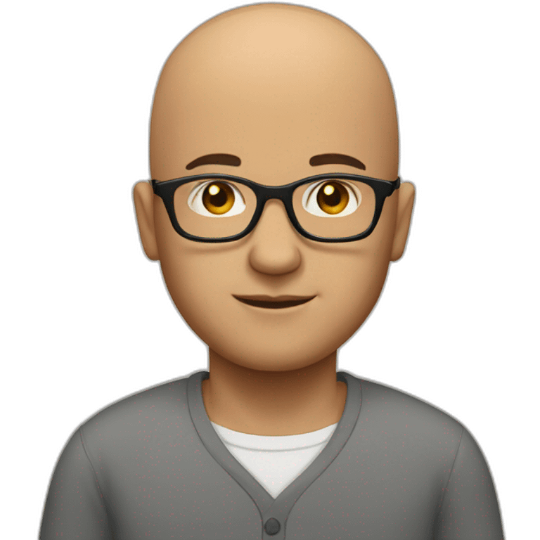 Bald man with glasses emoji