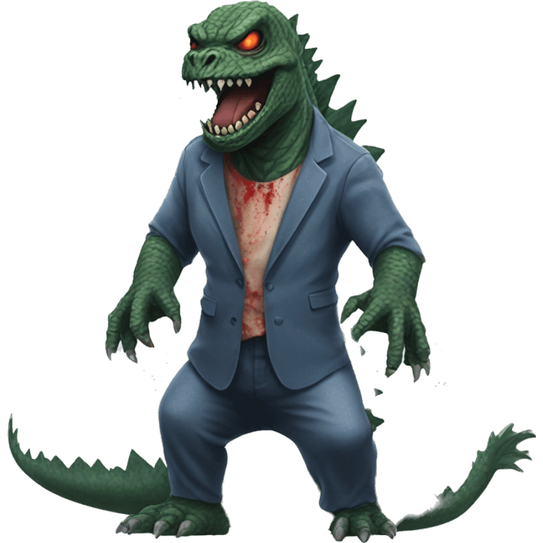 Godzilla dressed as a zombie  emoji