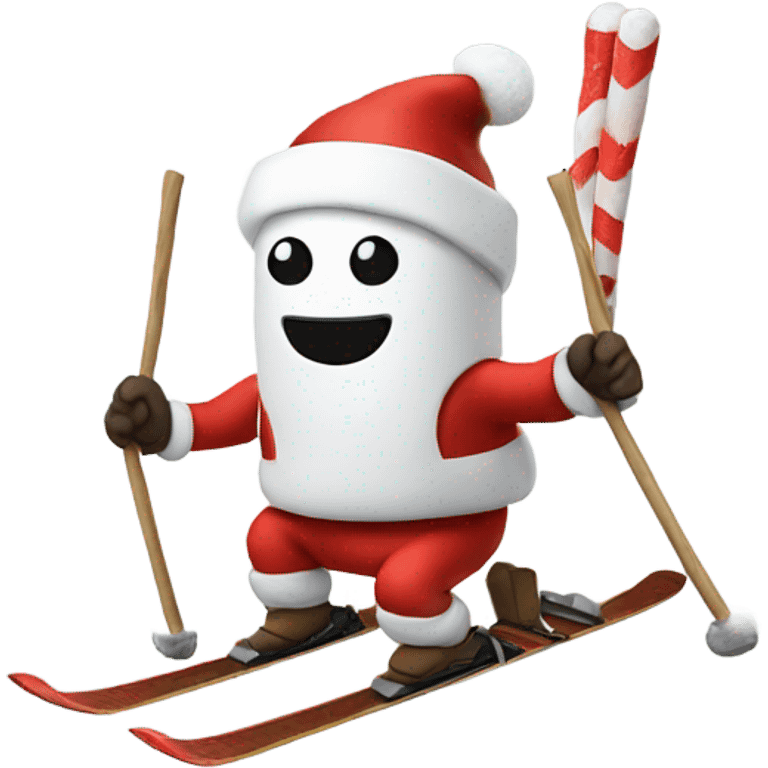 Marshmallow skiing on Santa  emoji