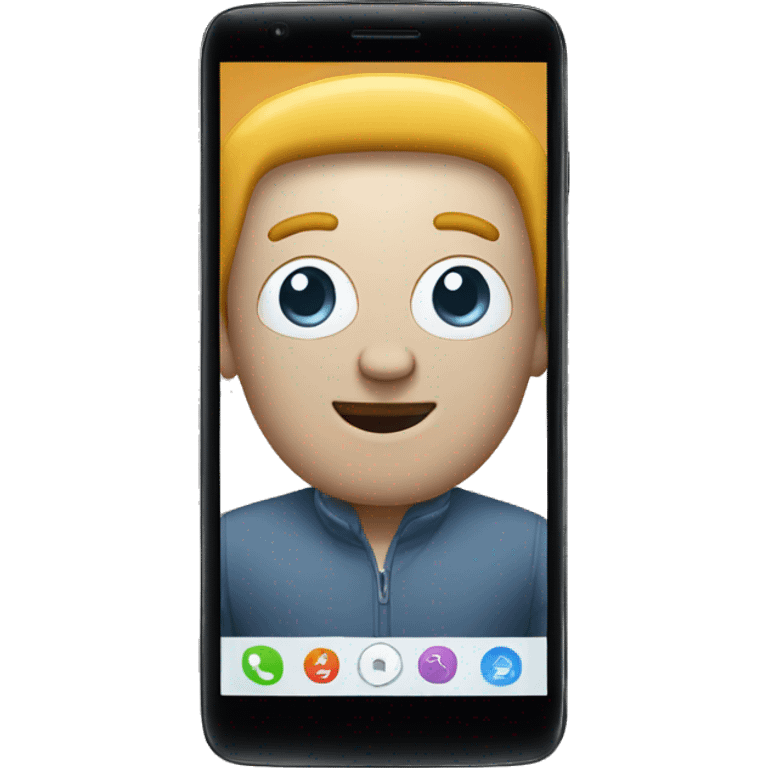 smart phone with a person on it emoji