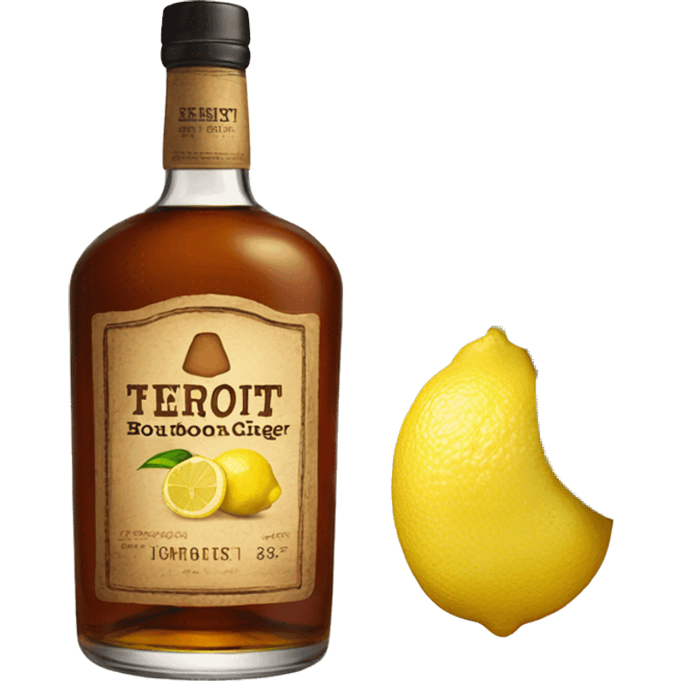 Bourbon, ginger, lemon label  emoji