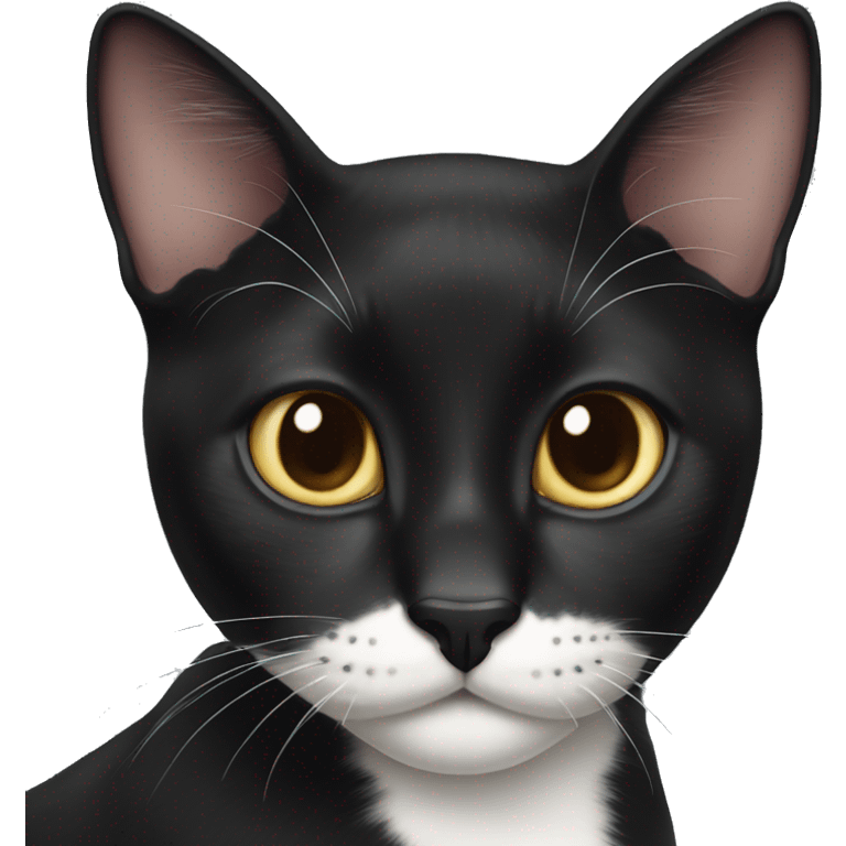  black Carey cat white neck emoji