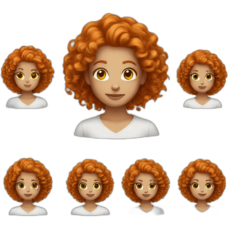 Ginger curl hair emoji