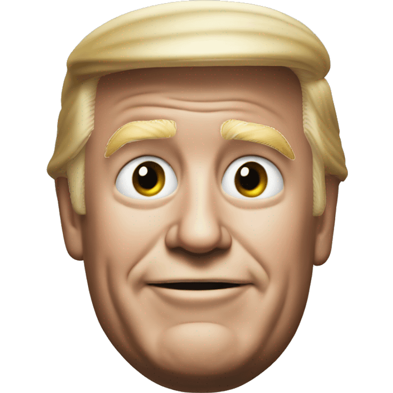 happy trump photorealistic serious emoji