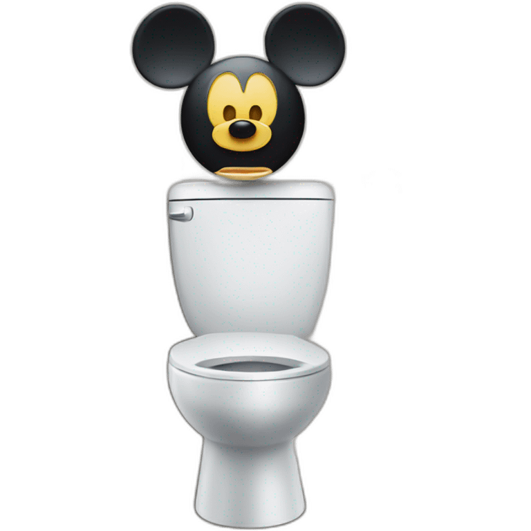 Mickey Mouse in a toilet emoji