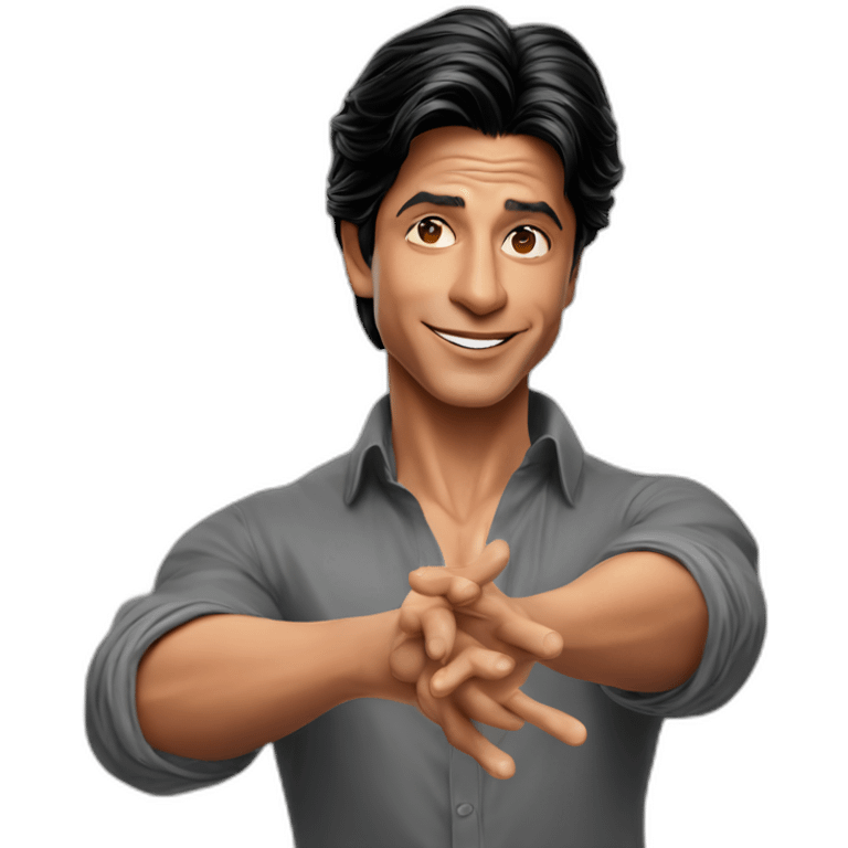 Shahrukh Khan pose with open arms emoji