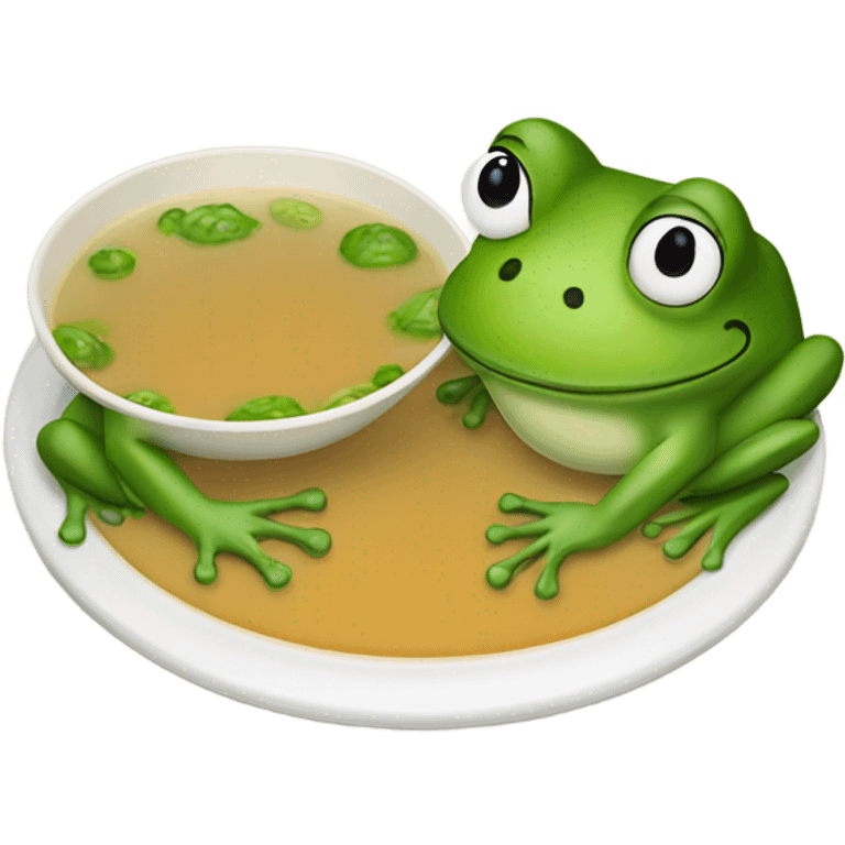 Two frogs with soup emoji