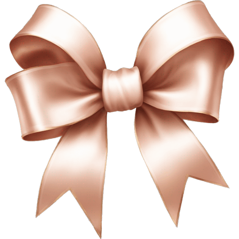 Realistic isolated rose gold bow and edges of the bow lined with white fur. emoji