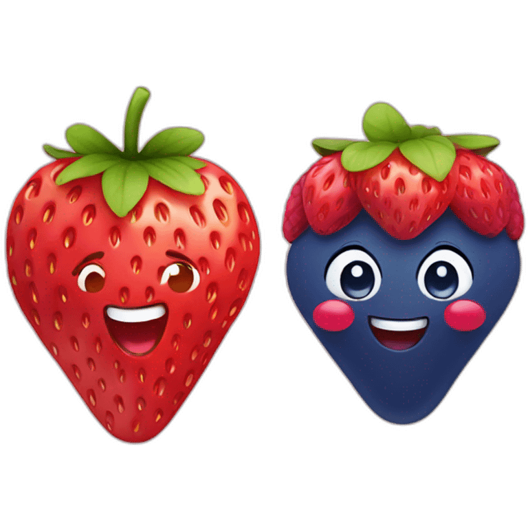 Strawberry with raspberry with blueberry emoji