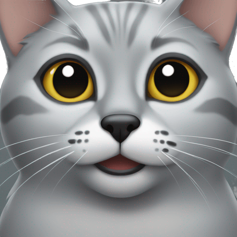 grey cat with black nose emoji