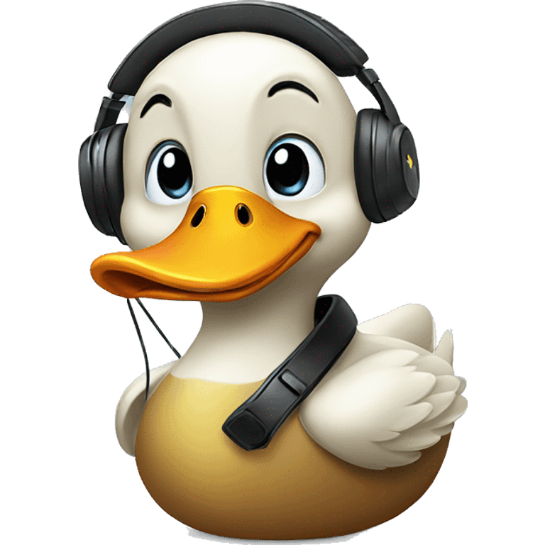 duck listening with headphone emoji