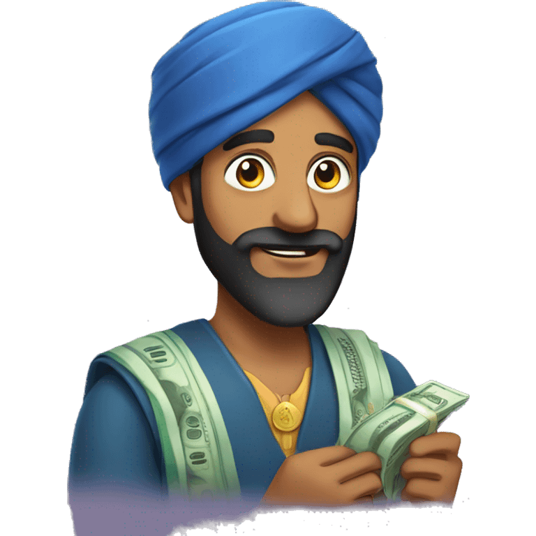 Indian man with beard and money in hand  emoji