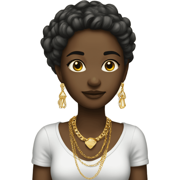 Girl with gold jewellery emoji