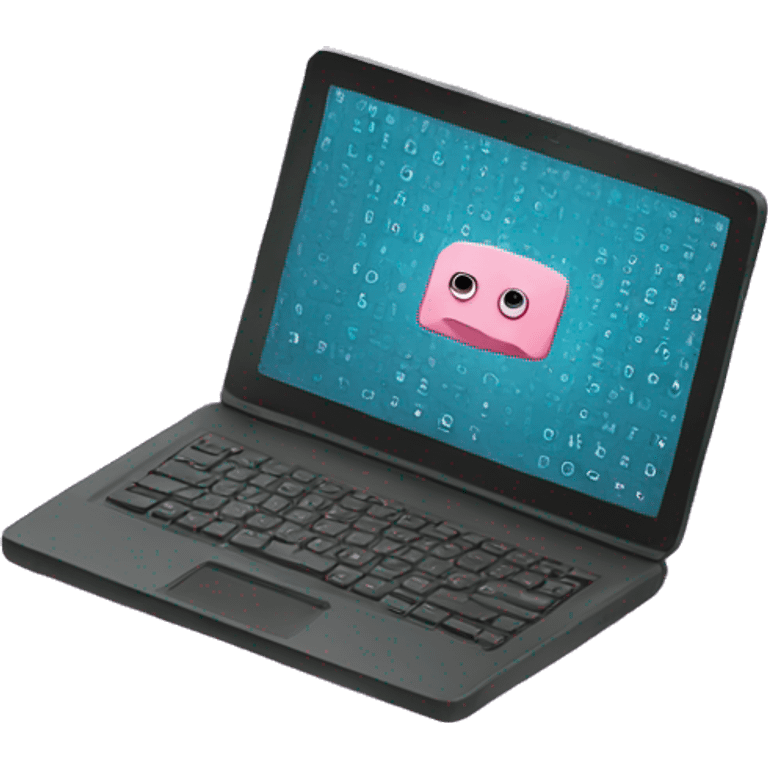 laptop with binary code emoji