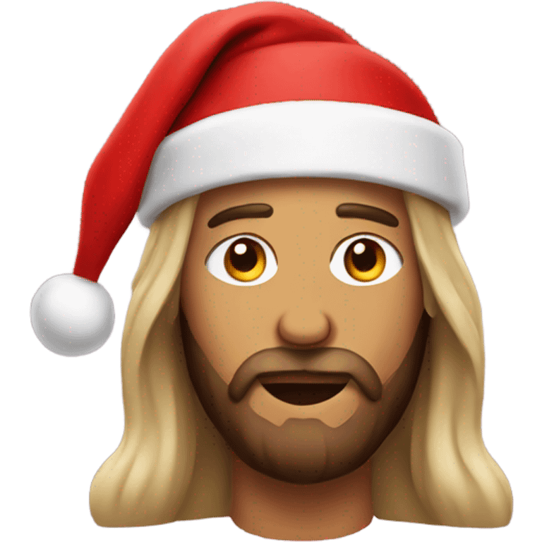 jesus with christmas hat emoji