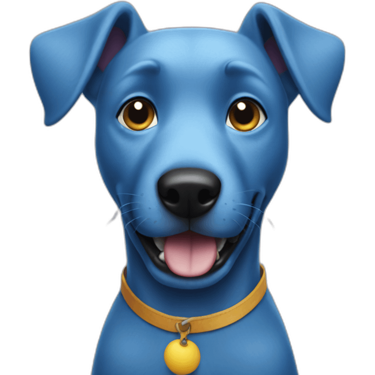 Blue dog celebrates party emoji