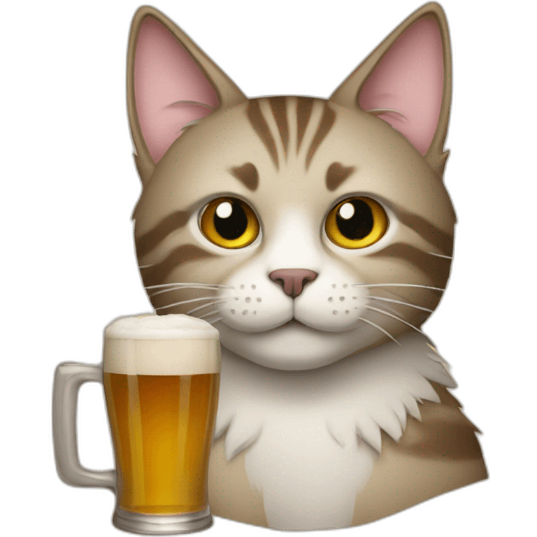 cat with a bier emoji