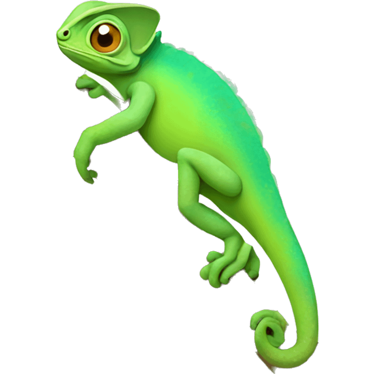 chameleon standing on tree branch emoji