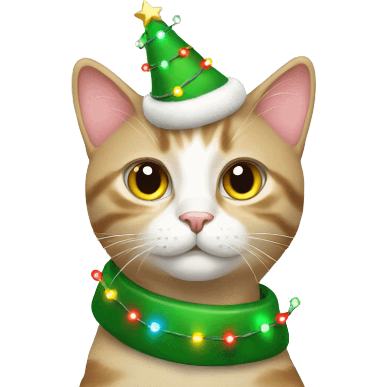 cat wearing christmas lights  emoji