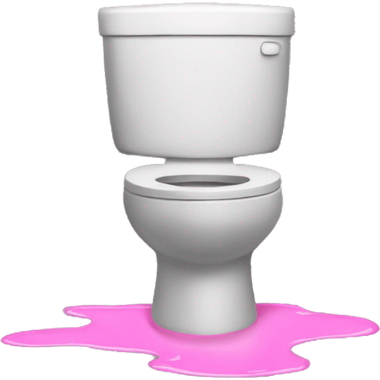 Toilet with pink water emoji