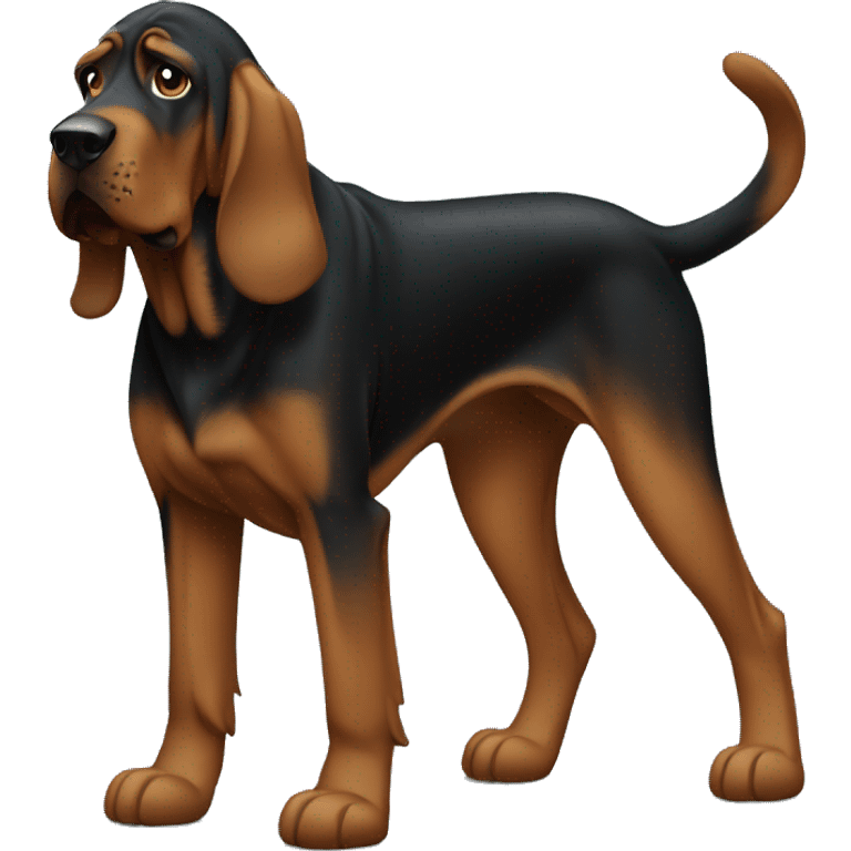 Black bloodhound standing  emoji