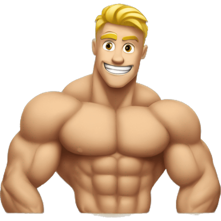 Muscle flexing guy in picture frame emoji