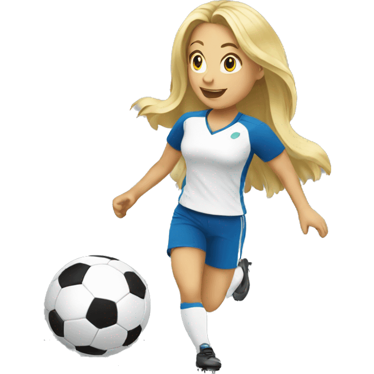 blond woman doing soccer tricks emoji