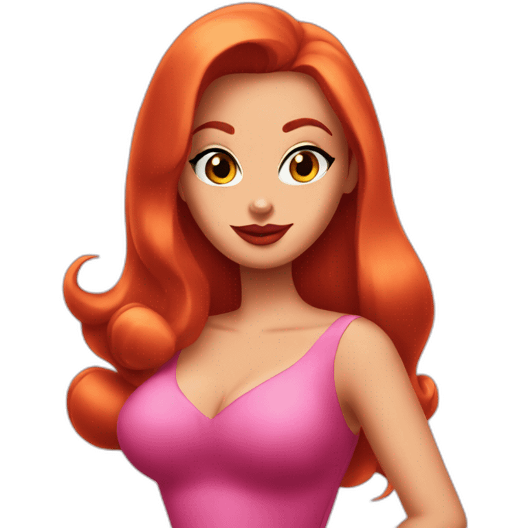 Jessica Rabbit in a pink dress. emoji