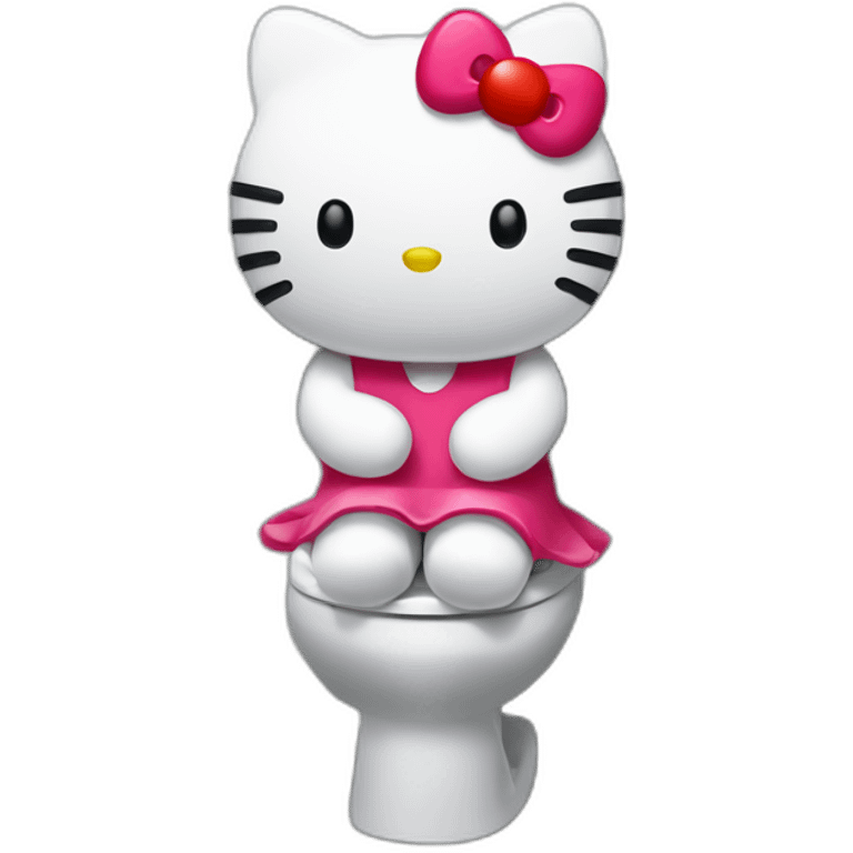 Hello Kitty sitting on the restroom emoji