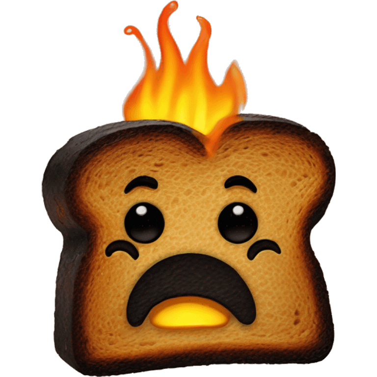 black burned toast emoji