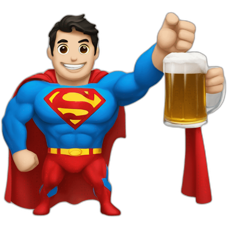 Superman ans beer emoji