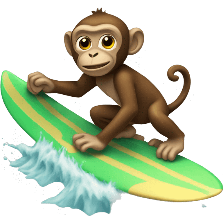 Monkey surfing emoji