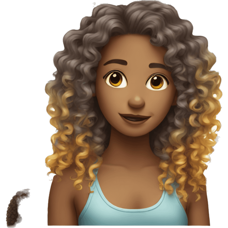 Rainbow curly haired girl  emoji