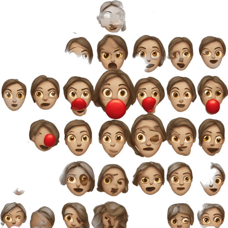 woman with red nose emoji