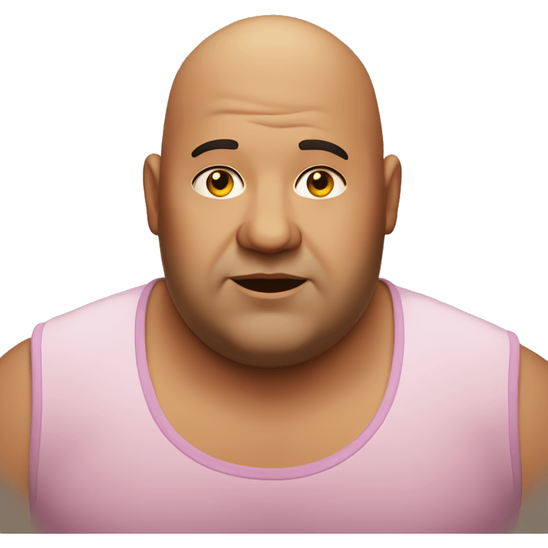 Fat bald guy in a crop top with no facial hair  emoji