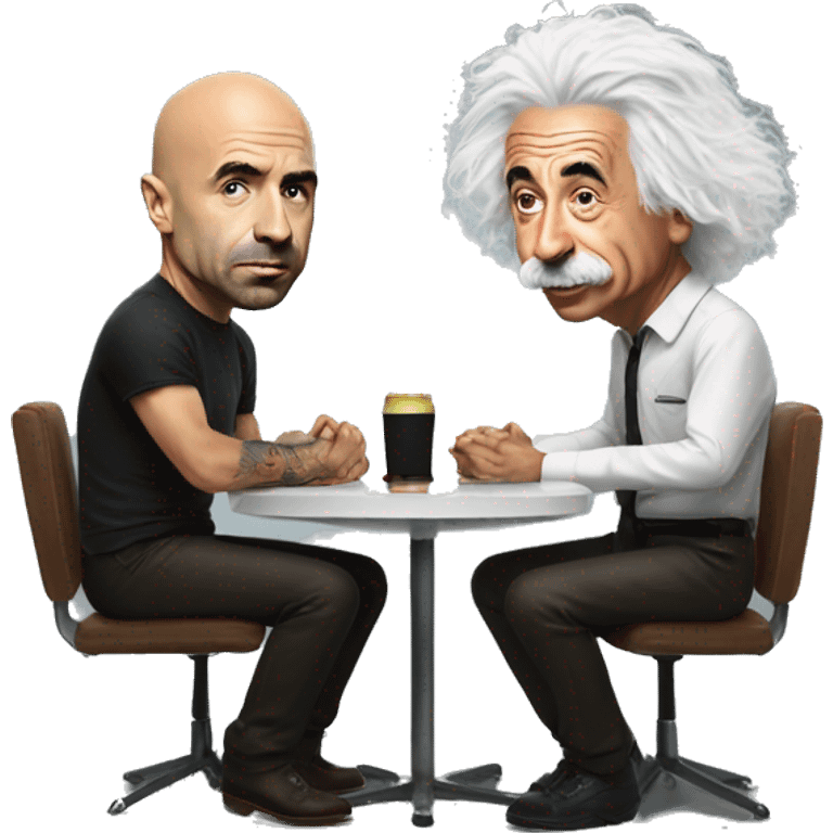 Joe Rogan doing a podcast with Albert Einstein emoji