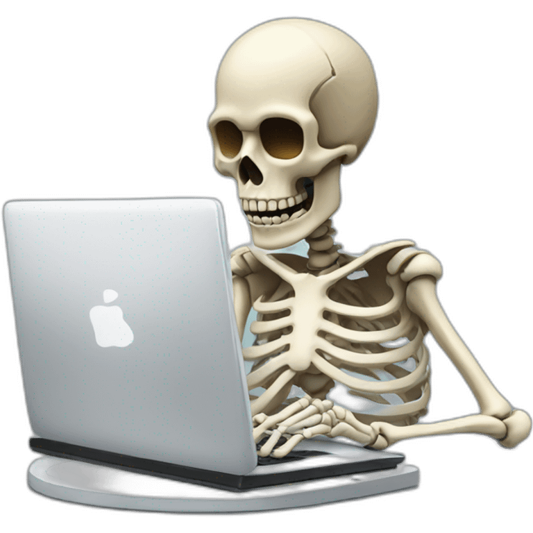 skeleton at computer emoji