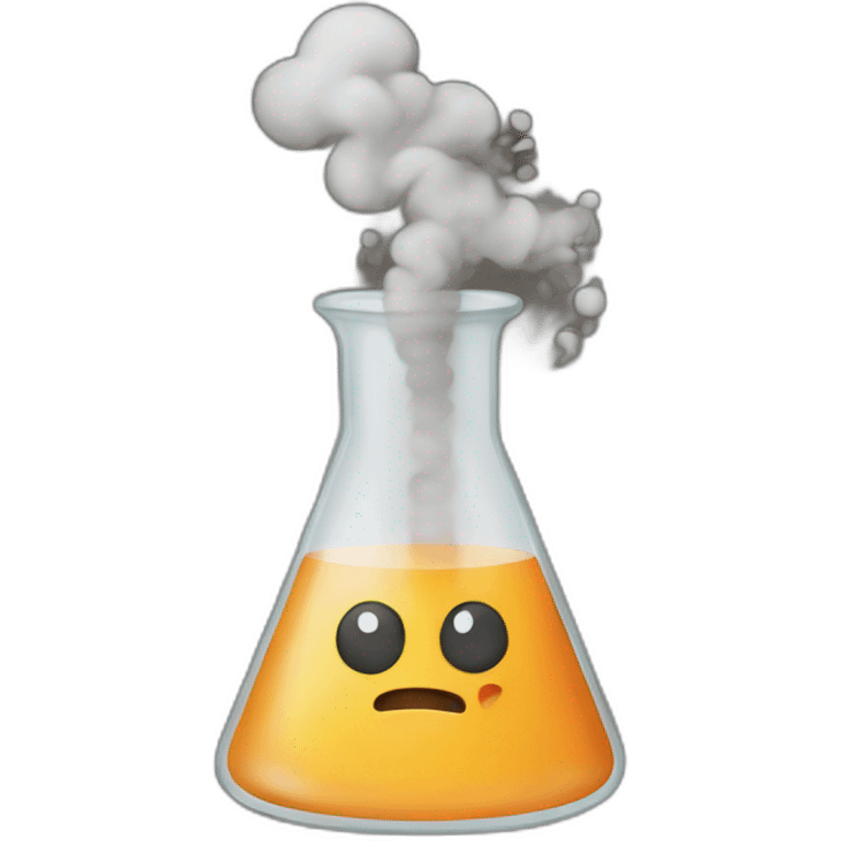 beaker with smoke emoji