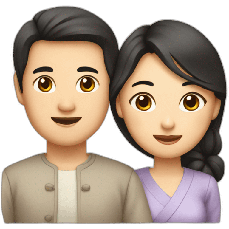 Couple asiatique  emoji