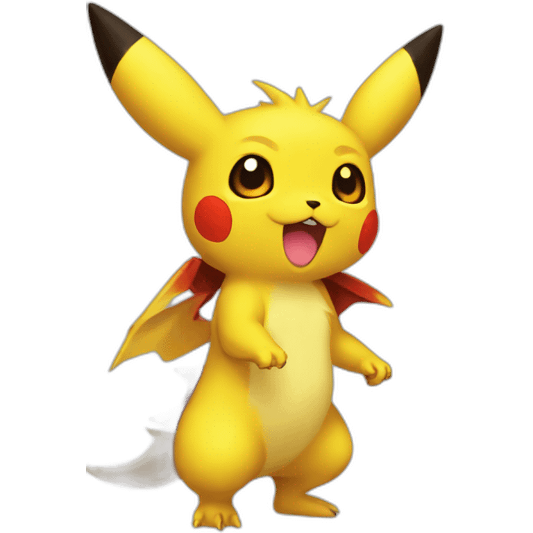 Pikachu fusion dracofeu emoji