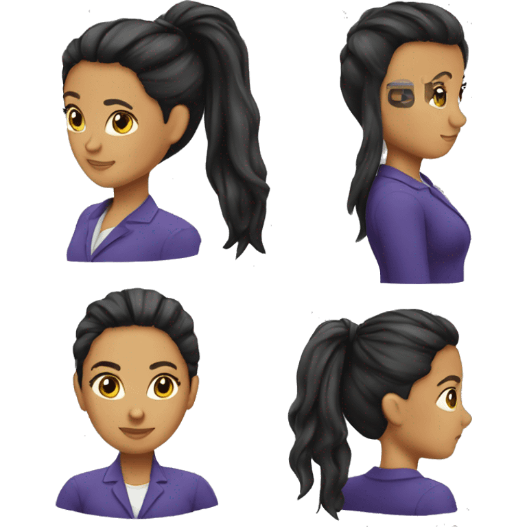 latina woman HR manager pony tail emoji