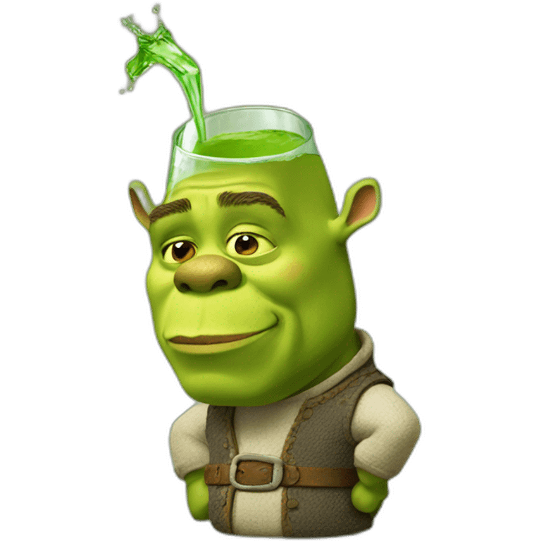 Shrek drinking emoji