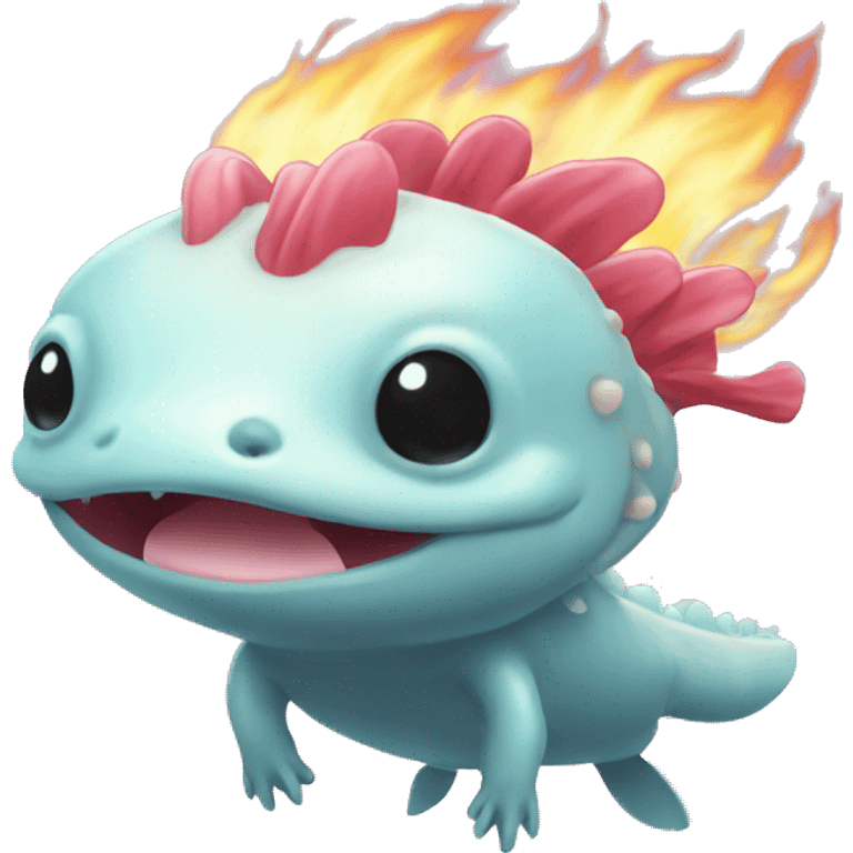 happy fire breathing axolotl emoji